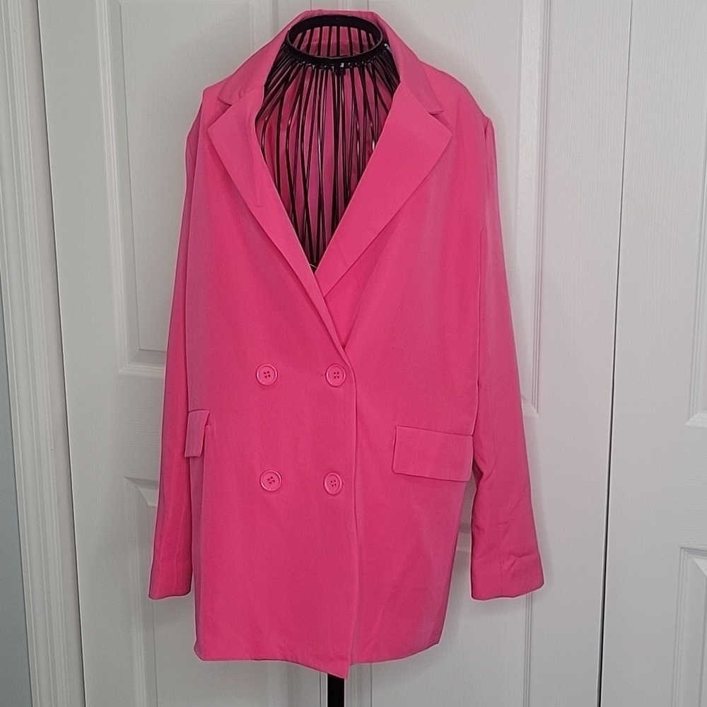 FORE Hot Pink Oversized Double Breasted Blazer Size Small